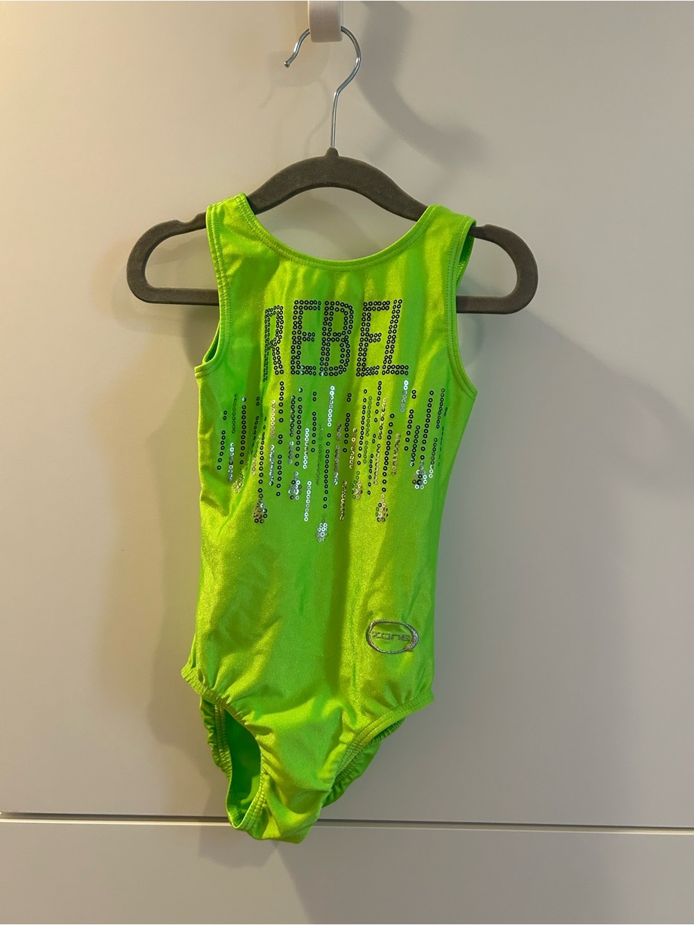 Zone Neon Green Gymnastics Leotard “Rebel” Size YS